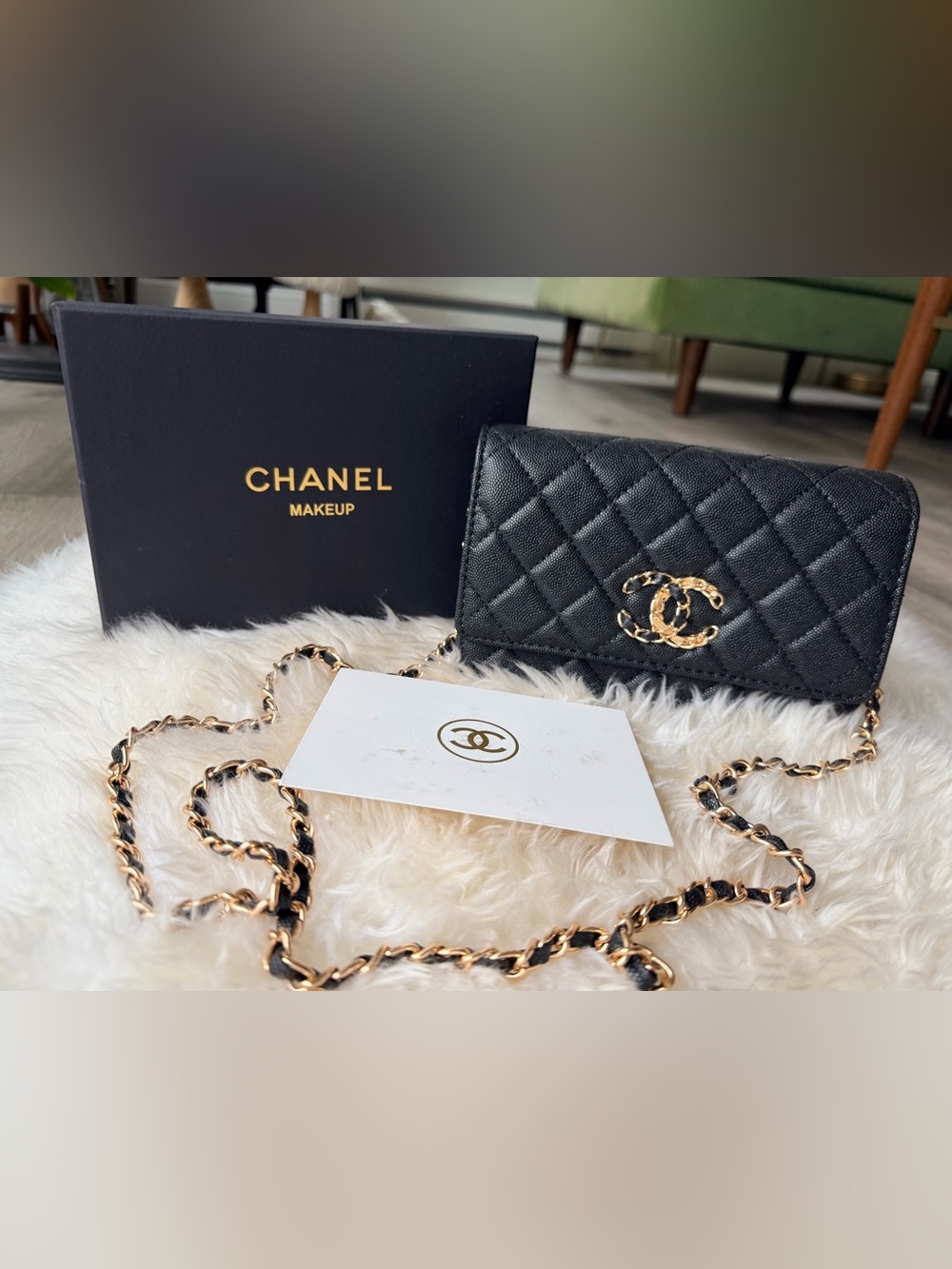**PRICE FIRM** Chanel MAKEUP Wallet on Chain w Gold Hardware NEW in Box GWP